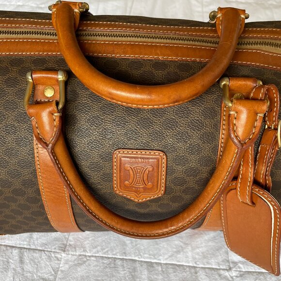 [SOLD] Authentic Céline Brown Coated Canvas Macadam Boston Bag - Picture 2 of 16